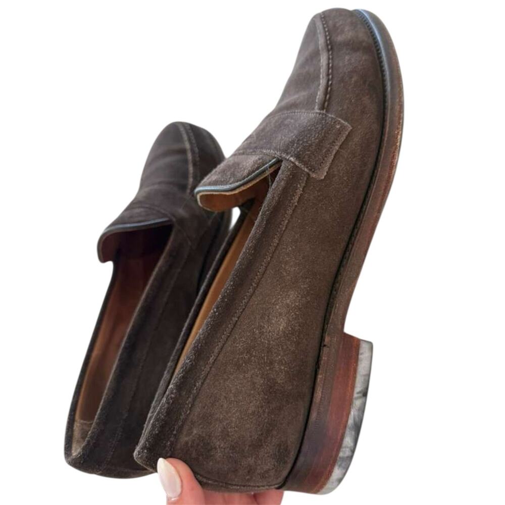 Joseph Cheaney & Sons Hadley Penny Loafers Brown Suede Moccasins Shoes Size 8.5